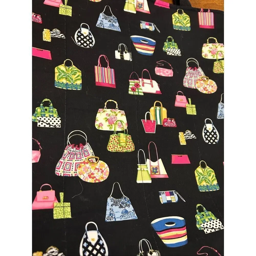 Handmade Colorful Large & Deep Fabric Tote Bag Beach Bag Travel Tote 24”x12”x 6”